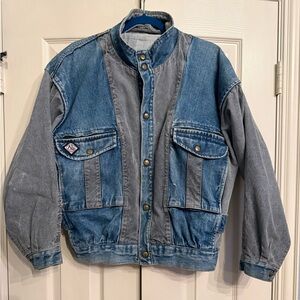 Vintage 1980's AJ's Distressed Denim Jean Jacket SzS